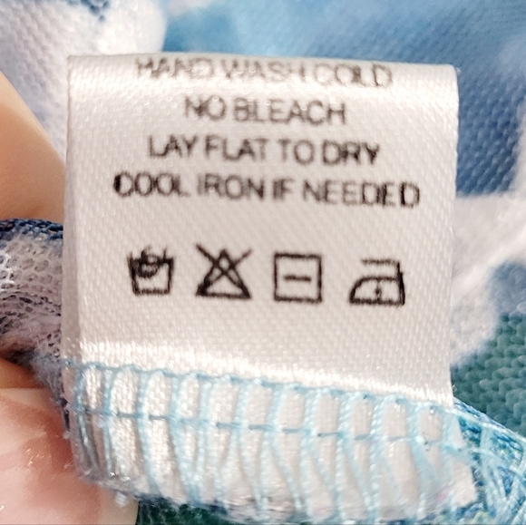 Erin London SZ XL Sheer Blouse Green Blue Stripe Textured Mesh Button Front Top - Picture 13 of 13